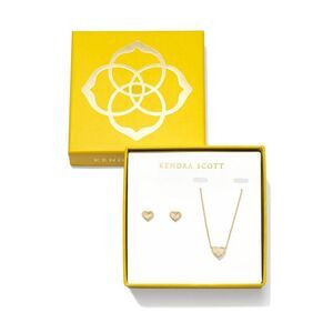 Kendra Scott -  Anna Pendant Necklace and Stud Earrin Gold/White